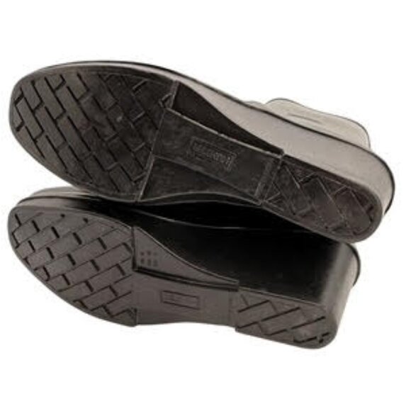 Hunter Original Tall High Gloss Wedge Rain Boots Black Rubber Heeled WMS Size 8 - Picture 9 of 15